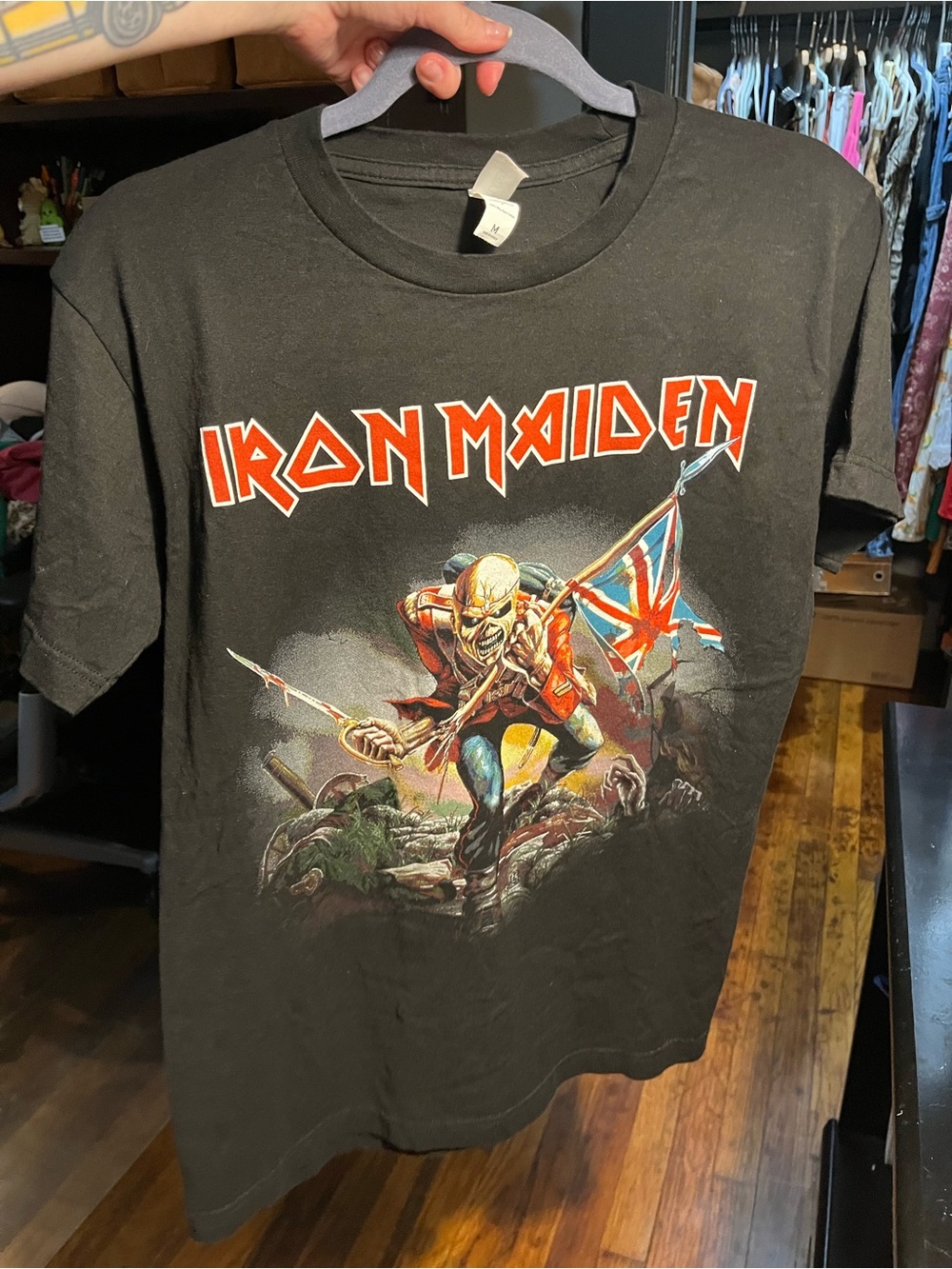 Iron Maiden - Unisex Medium Tultex Black Graphic Band T-Shirt